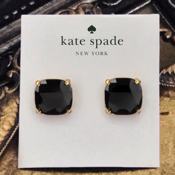 KATE SPADE • Jet Black Squared Away Earrings - Picture 3 of 3